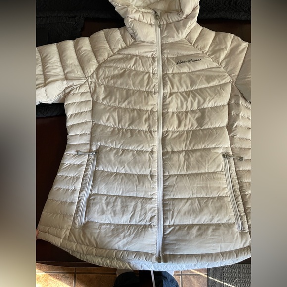 Eddie Bauer Down Puffy Hooded Jacket Medium - Picture 9 of 13